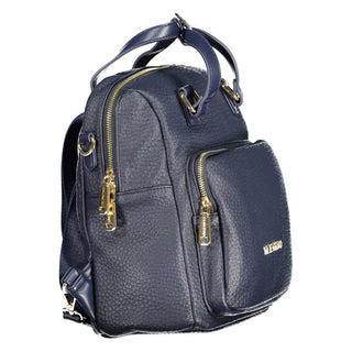 Blue Polyurethane Women's Backpack