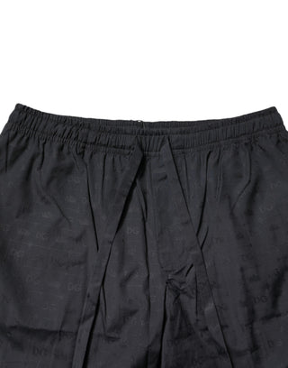 Black Cotton Men Pajama Set Sleepwear