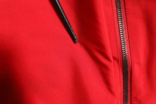 Rot Weiße Nylon Windbreaker Jacke mit durchgehendem Reißverschluss