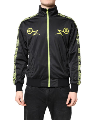 Schwarze Logo-Rollkragen-Zip-Bomberjacke