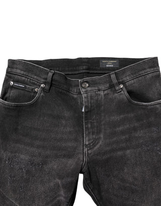 Jeans pitillo de algodón lavado gris  