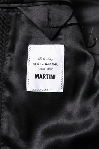 Traje de hombre MARTINI de 3 piezas en jacquard negro y gris