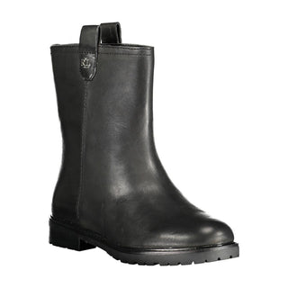 Schwarze Damen-Lederstiefelette