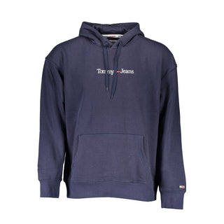 Sudadera con capucha azul de algodón para hombre
