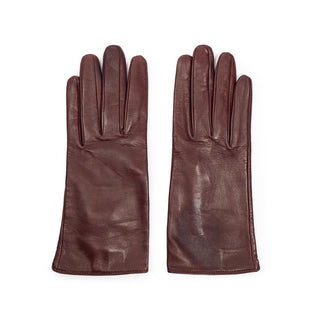 Guantes de cuero burdeos