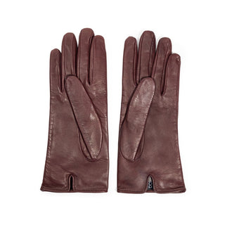 Guantes de cuero burdeos