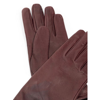 Guantes de cuero burdeos