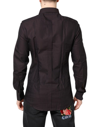 Maroon Jacquard Cotton GOLD Men Dress Shirt