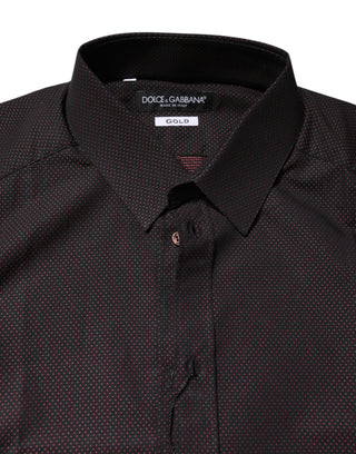 Maroon Jacquard Cotton GOLD Men Dress Shirt
