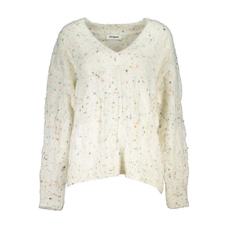 Weißer Acryl-Damenpullover