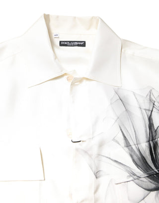 Ivory Silk Long Sleeves Men Casual Shirt