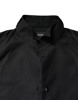 Black Cotton Long Sleeves Men Formal Dress Shirt