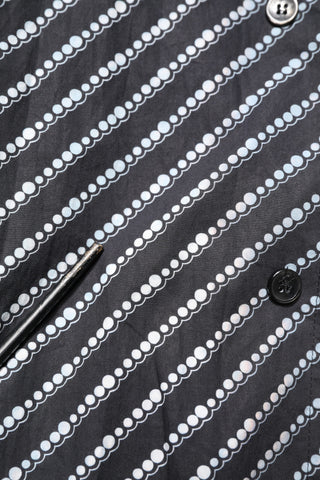 Black White Stripe Button Down Casual Shirt
