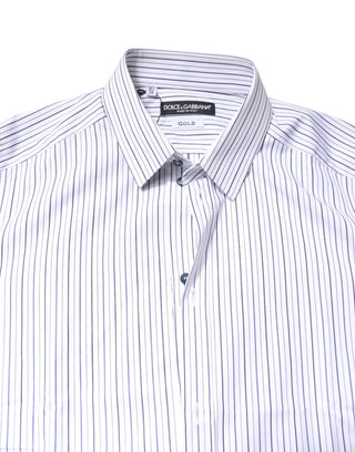 White Stripes GOLD Cotton Formal Shirt