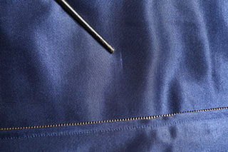 Blue Nylon Logo Patch Men Bomber Sweater