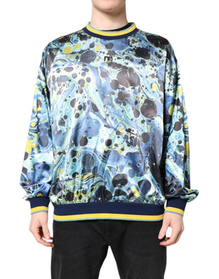Suéter para hombre con estampado marmoleado multicolor  