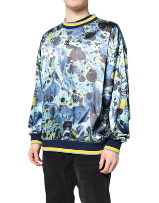 Suéter para hombre con estampado marmoleado multicolor  