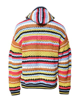 Colorful striped hoodie on a white background