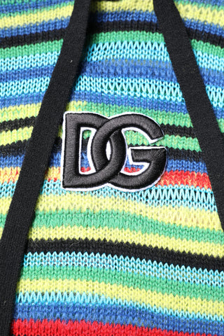 Multicolor Cotton Hooded Pullover Sweater
