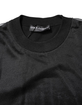 Black Logo Knitted Crewneck Pullover Sweater