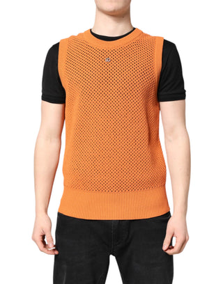 Oranges Kaschmir-Rundhals-Tanktop