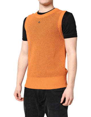 Oranges Kaschmir-Rundhals-Tanktop