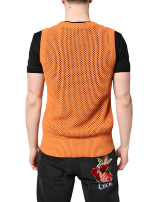 Oranges Kaschmir-Rundhals-Tanktop