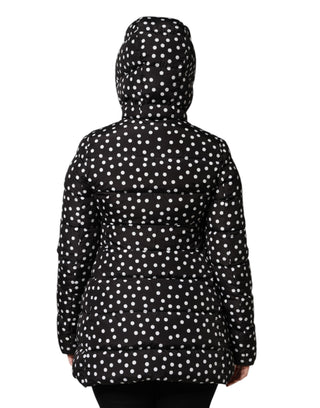 Chaqueta reversible negra acolchada con capucha y cremallera
