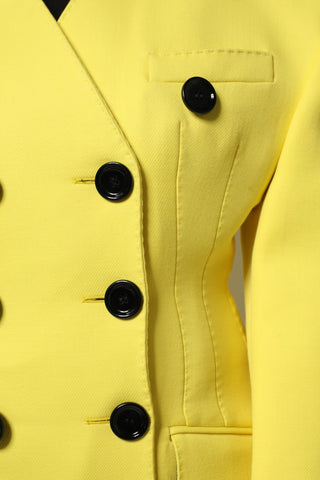 Gelbe zweireihige Trenchcoat-Jacke