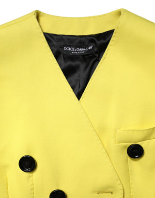 Gelbe zweireihige Trenchcoat-Jacke