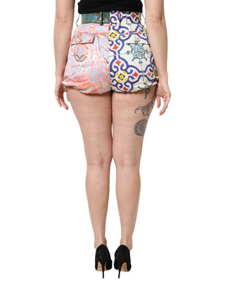Shorts multicolor de talle alto para mujer