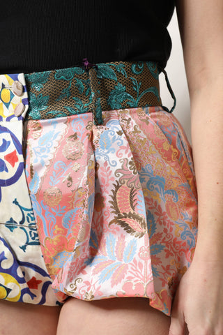 Shorts multicolor de talle alto para mujer