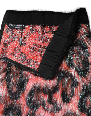 Minifalda de felpa multicolor de cintura alta