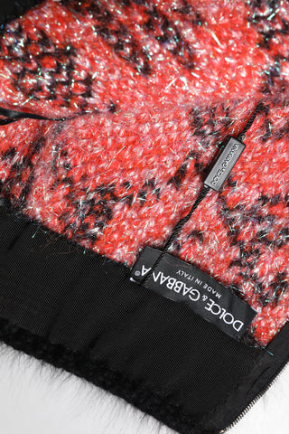 Minifalda de felpa multicolor de cintura alta