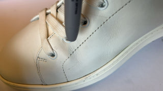 White Leather Heart Embellished Sneakers Shoes