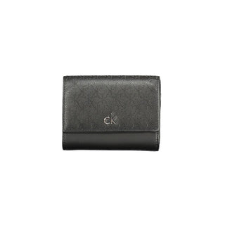Schwarzes Damenportemonnaie aus Polyester
