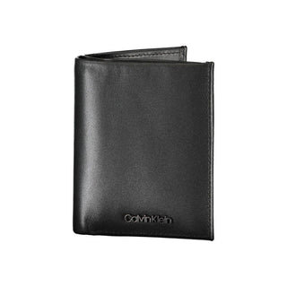 Cartera negra de cuero para hombre