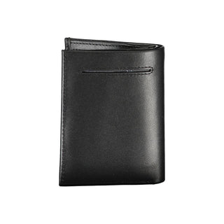 Cartera negra de cuero para hombre