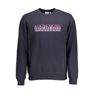 Blue Cotton Men Sweatshirt
