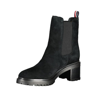 Damenstiefel aus schwarzem Leder