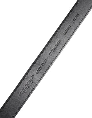 Red Exotic Leather Brass Metal Buckle Belt