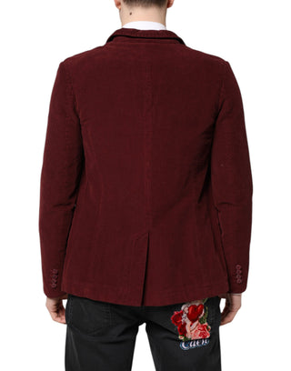 Weinroter Cord Regular Fit Herren Mantel Blazer Jacke
