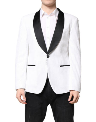 Abrigo blazer blanco para hombre de un solo botón de nailon  