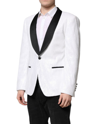 Abrigo blazer blanco para hombre de un solo botón de nailon  