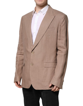 Beige TAORMINA Single Breasted Coat Blazer