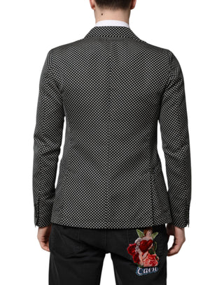 Dark Gray White Patterned Men Suit Coat Blazer
