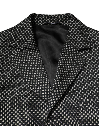 Dark Gray White Patterned Men Suit Coat Blazer