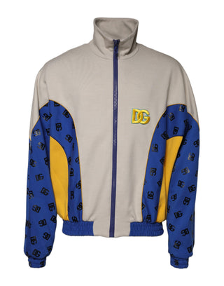 Mehrfarbige Polyester-Bomberjacke mit durchgehendem Reißverschluss