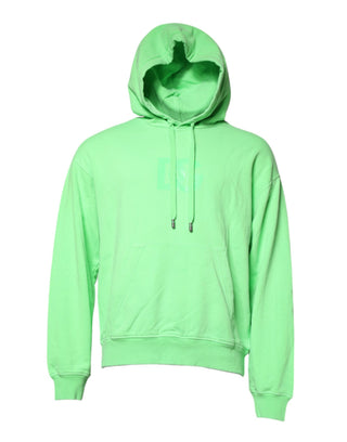 Suéter con capucha verde de algodón con estampado del logo DG  