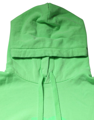 Suéter con capucha verde de algodón con estampado del logo DG  